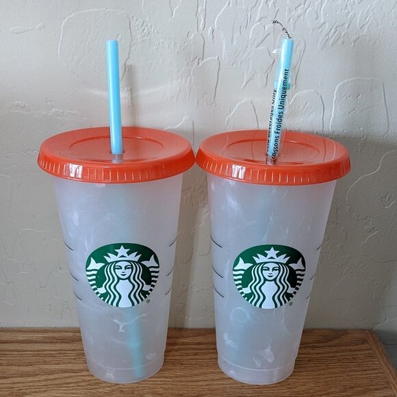 Starbucks 2021 Color Changing Swirl Cold Cups - 2 Pack - Picture 1 of 3